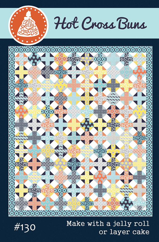 Hot Cross Buns quilt PDF pattern. Make it with a Jelly Roll or Layer Cake. Fabric is Mixologie by Studio M for Moda Fabrics.