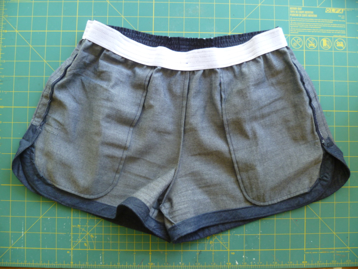 Denim Tunic to Prefontaine Shorts Refashion inside front by Hey, it's SJ