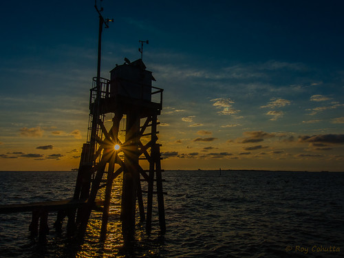 ocean sunset sky gulfofmexico silhouette clouds sunrise weatherstation