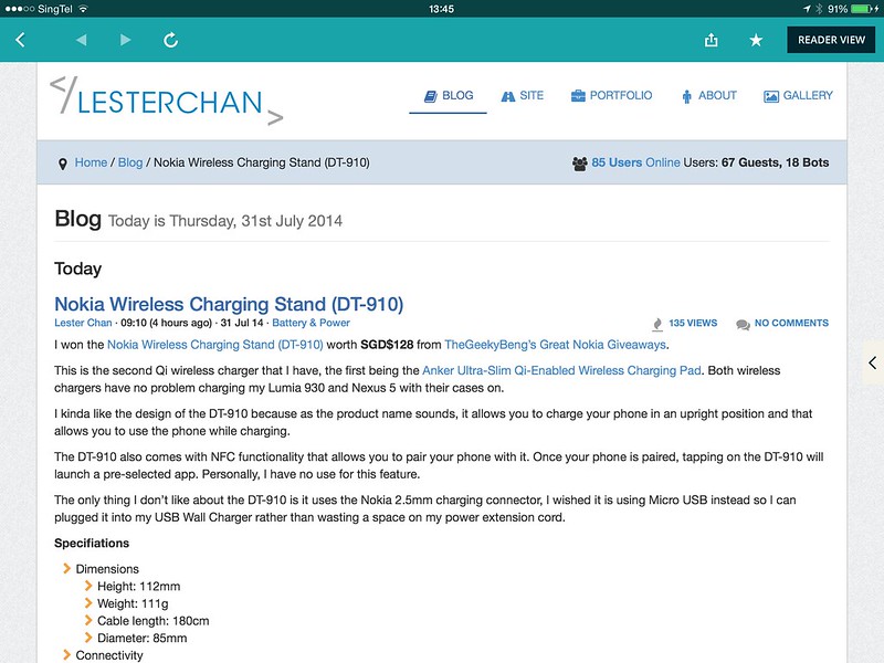 lesterchan.net On NewsLoop (iPad Landscape) - Web View