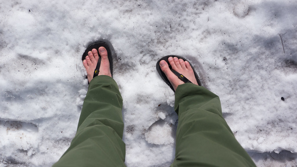 Luna Sandals OSO in the Snow
