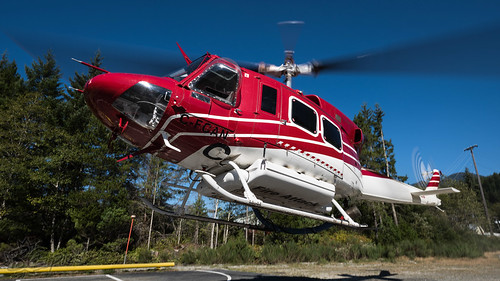 canada chopper britishcolumbia aircraft aviation vancouverisland helicopter heli snorkle goldriver bell212 bellytank wildcathelicopters bcpics cfcan