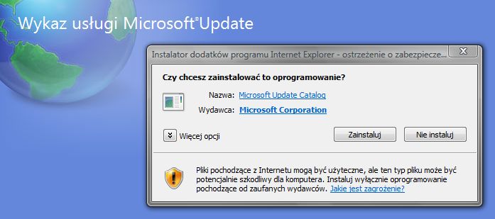 Dodatek Microsoft Update do IE
