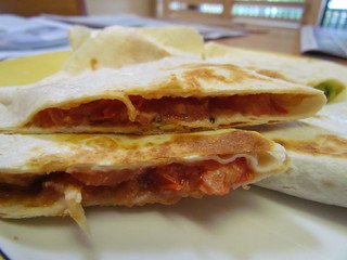 Peanut Butter and Tomato Quesadillas