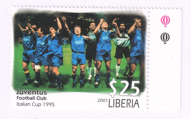 juventus stamp 5 2001 - liberia