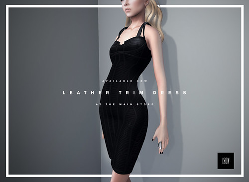 ISON - leather trim dress