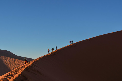 Climbing Dune 45, Sossusvlei, Namibia