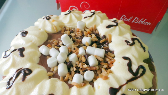 Red Ribbon Rocky Road Cake