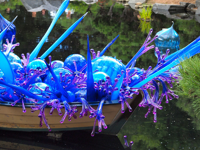 Blue and Purple Boat by Dale Chihuly at Denver Botanic Gardens