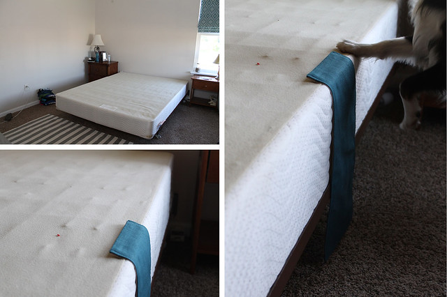 DIY Pleated Bedskirt Attach to boxspring