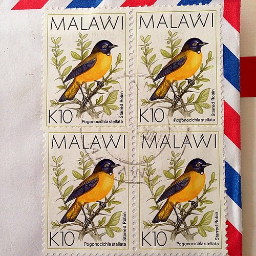 I'm not a philatelist. But I do like stamps.  #blog #blogger #blogging ©http://laurasdiatribe.blogspot.co.uk #stamps #postagestamps #mail ##airmail #Malawi
