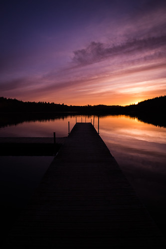 sunset sky sun lake water yellow night clouds denmark pier wooden purple jetty silkeborg peaseful bådbro