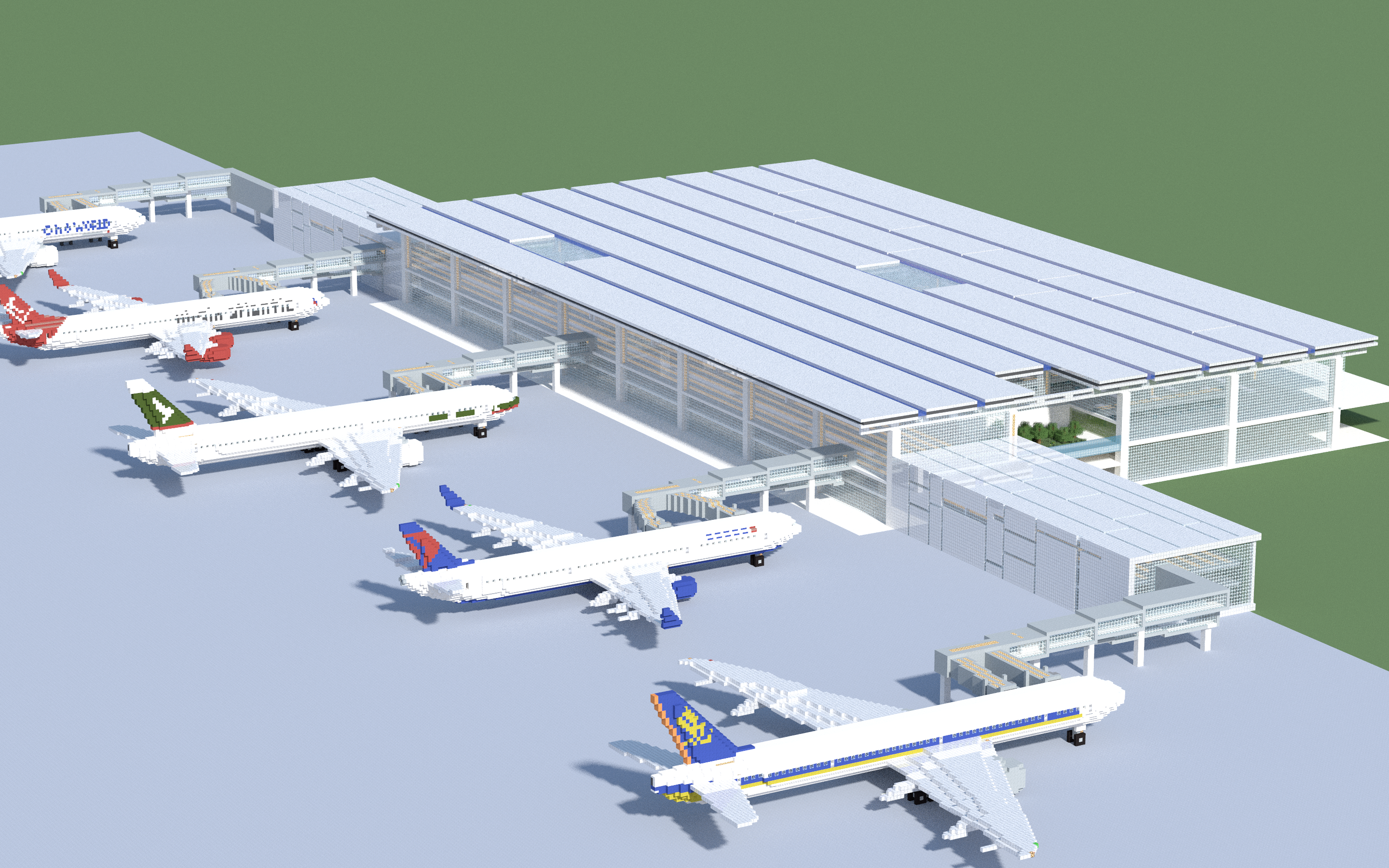 How to build a small airport in minecraft