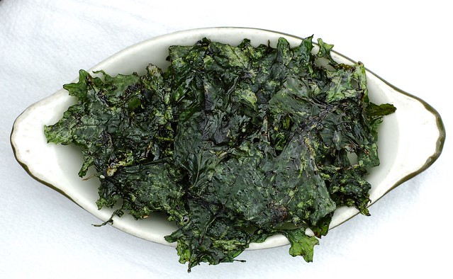 Maple balsamic kale chips by Eve Fox, the Garden of Eating, copyright 2014