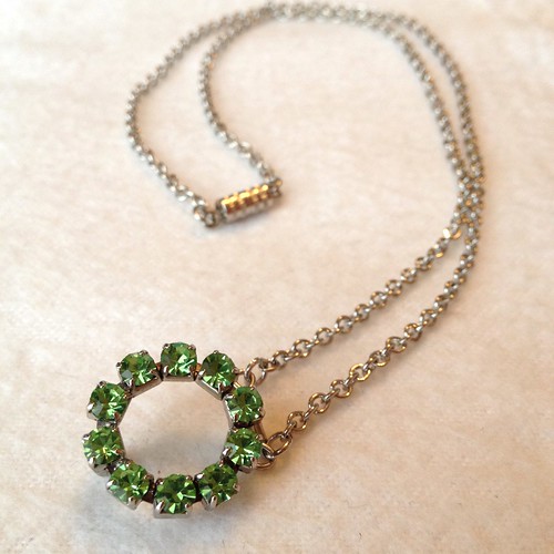 Green Barrette Necklace - After