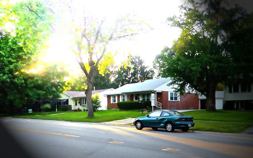 street sunset house blur home car photoshop spring suburban parking suburbs springfield hdr