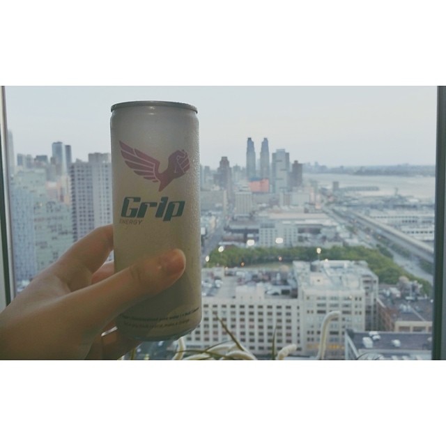 Enjoying an energy refill after a good day of shooting. Glad I brought this, the energydrinks over here are either nasty or unhealthy.   How about the view though?   #energydrink #getagrip #gripenergy @gripenergy
