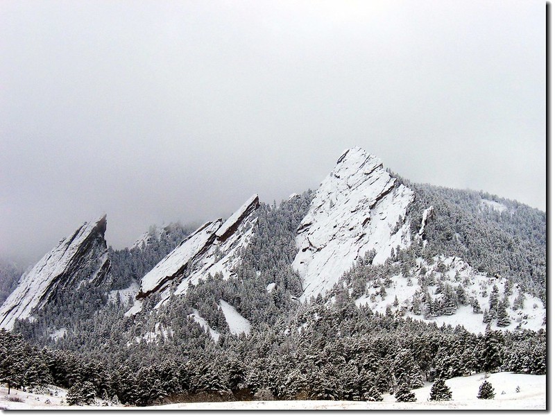 The Flatirons after snow 1