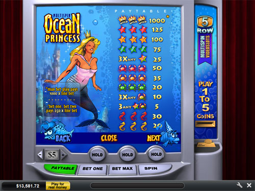 free Ocean Princess slot payout