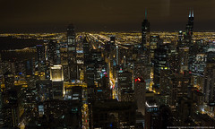 Chicago's downtown at night.