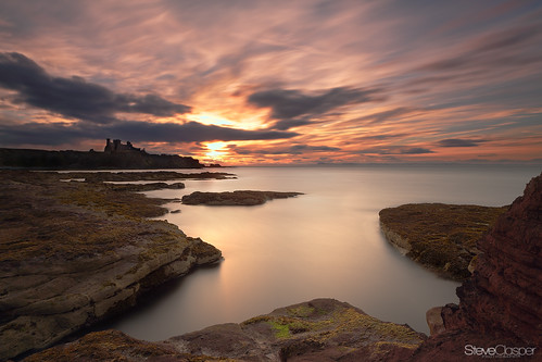 sunset castle beach scotland rocks harbour north seacliff northern eastlothian tantallon steveclasper