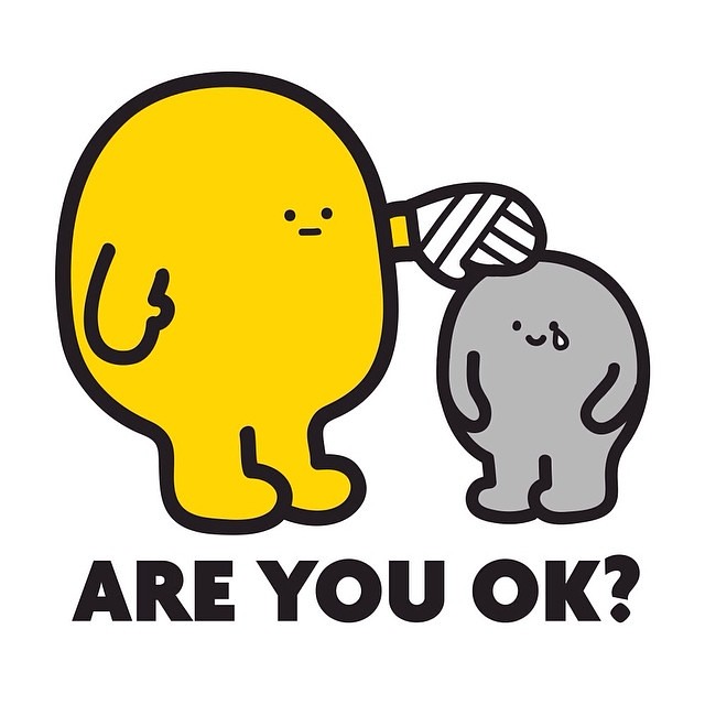 Are You OK? #iamok #fluffyhouse #bubiauyeung #sticker #graphic #design #character #hurt #goodies