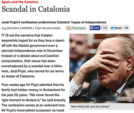 14h23 Economist Las confesiones de Pujol minan el proceso independentista catalán