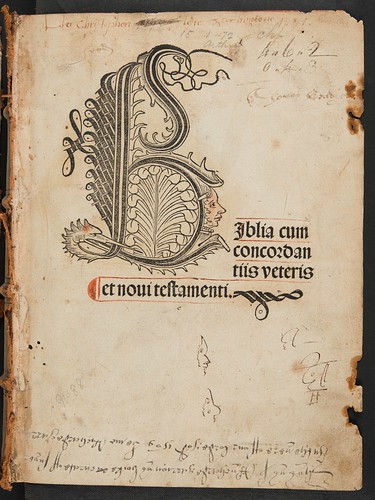Title-page with ownership inscriptions in Biblia latina