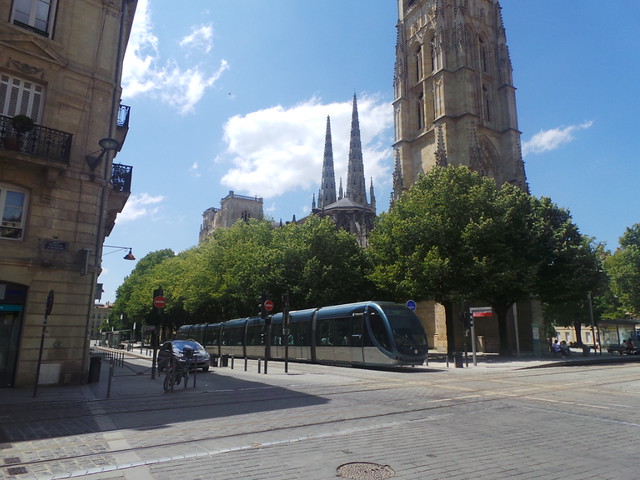 quiet tram in Bordeaux city