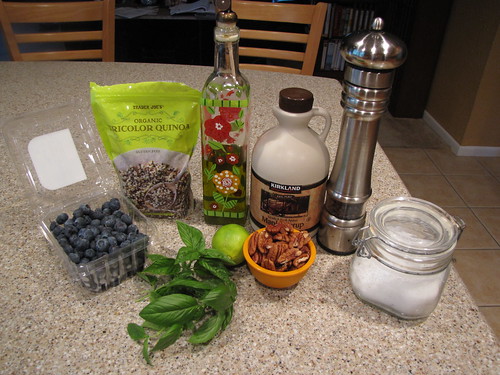 blueberry basil quinoa ingredients