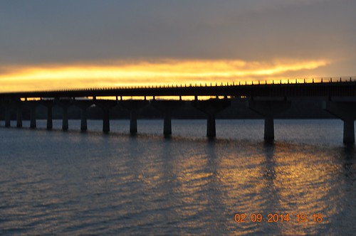 bridge sunset water ferry river geese tennessee colbert natcheztrace
