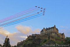 Red Arrows flypast at the Edinburgh Military Tattoo 2014