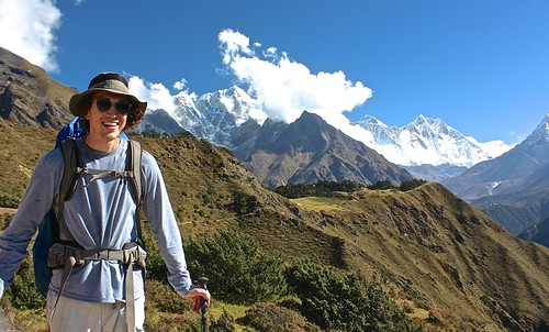 Me with Tabuche, Everest, Lhotse, and Shirtse