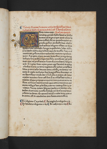 Illuminated initial in Valerius Maximus, Gaius: Facta et dicta memorabilia