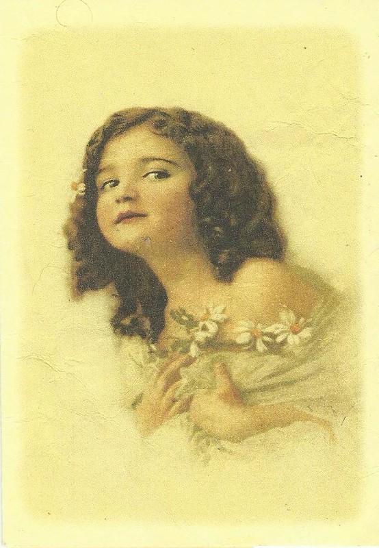young girl vintage postcard