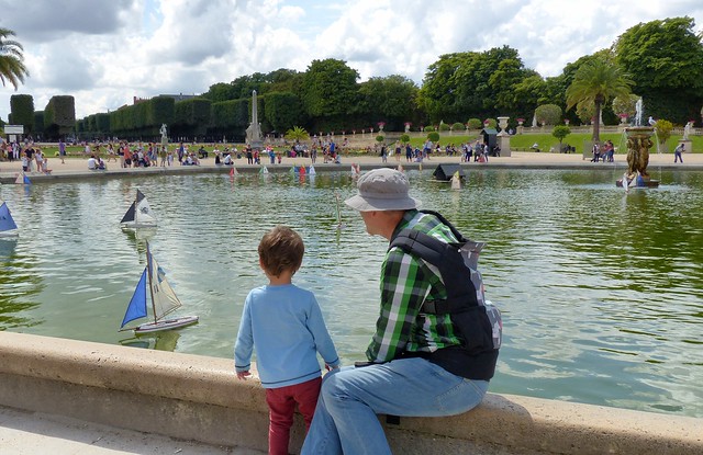 Watching boats in the Luxembourg Gardens