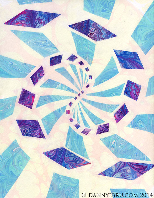 Ebru Art, psychedelic double spiral