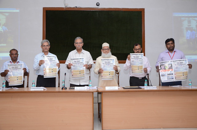 AMU Vice Chancellor and others releasing the Newsleter at ZH College of Engineering and Technology.