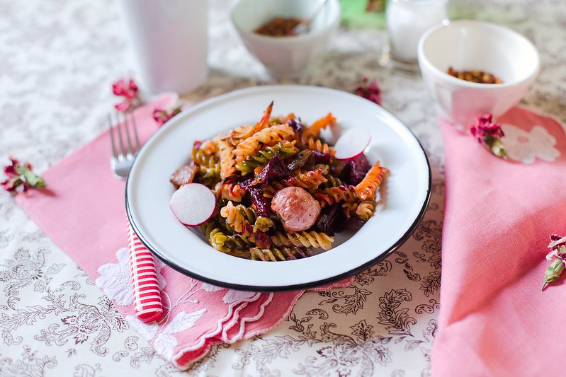 Pasta with Roasted Spring Vegetables