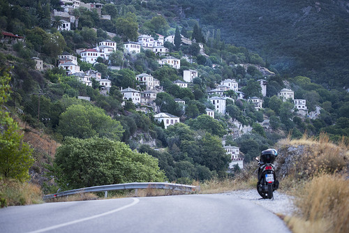 road street mountain bike forest landscape nikon village view scooter greece moto motorcycle tamron 90mm pelion d600 volos pilio valadis