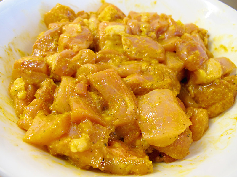 Cha K'Ney Sach Moun - Ginger Chicken w/ Yellow Squash and Bell Peppers