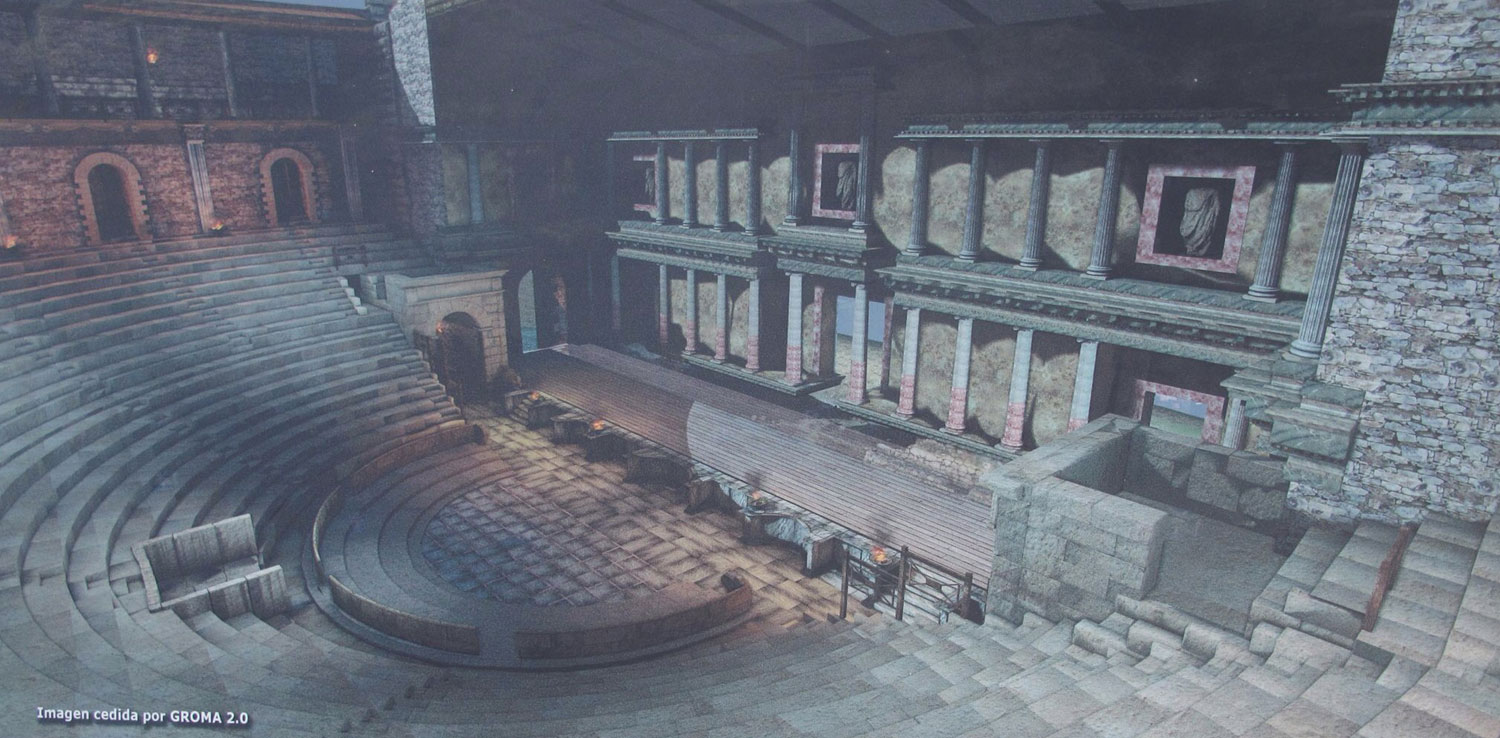 recreación teatro romano medellin por groma2.0