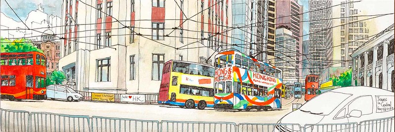 Sketching Tram in Central