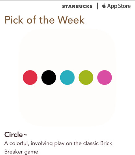 Starbucks ITunes Pick of the Week - Circle ~