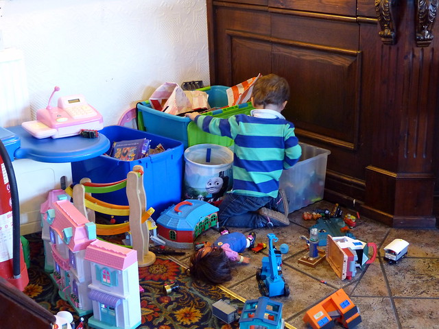 Eskil wanted to play with all the toys!