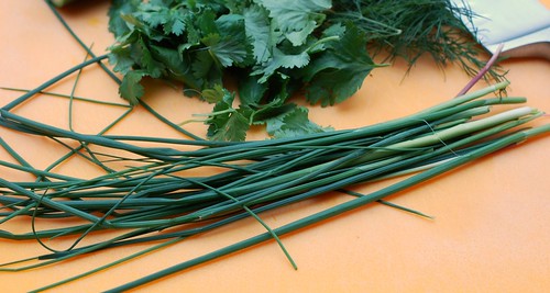 Wild garlic and herbs by Eve Fox, the Garden of Eating blog, copyright 2014