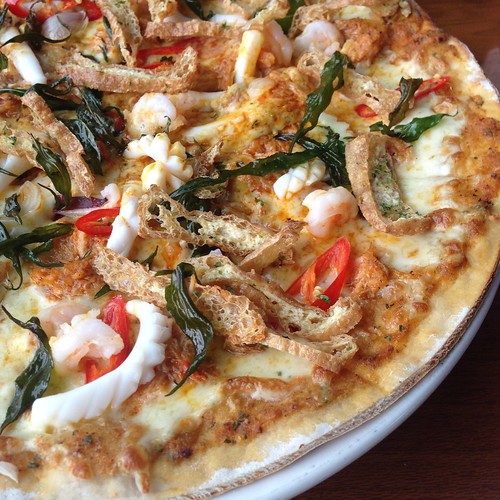 Seafood Laksa Pizza at Picotin Express - National Day promo only available only on 9 Aug 2014