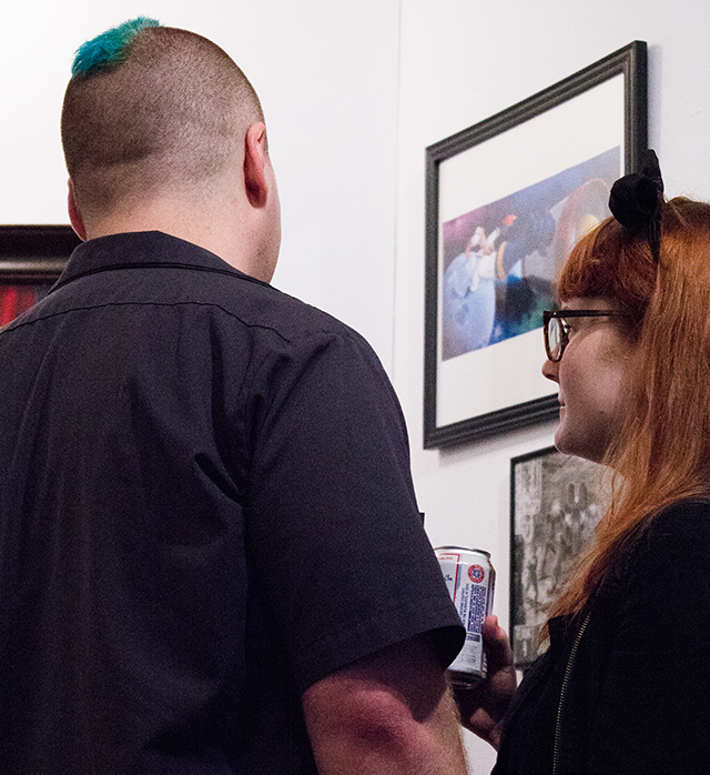 art show shenanigans at SideQuest Gallery, 8/9/2014