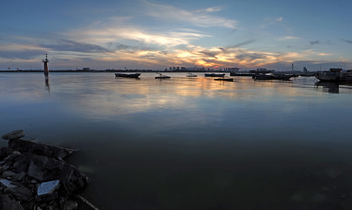 sunset flats tidal 泉州 滩涂 霞光 浔埔 妈祖码头
