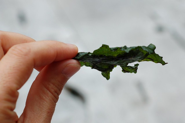Maple balsamic kale chips by Eve Fox, the Garden of Eating, copyright 2014